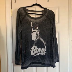Grey Burnout David Bowie Tee
